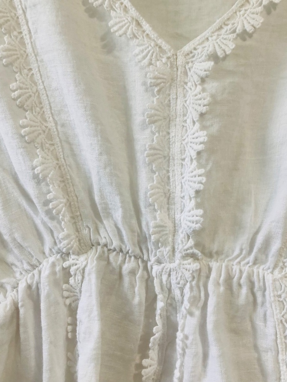 Valentina Naldi White Boho Linen Blend Mini Dress Made In Italy Size Medium - Picture 5 of 11